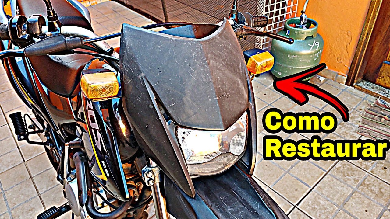 Como Restaurar Pintura Queimada da Moto Plástico Injetado.