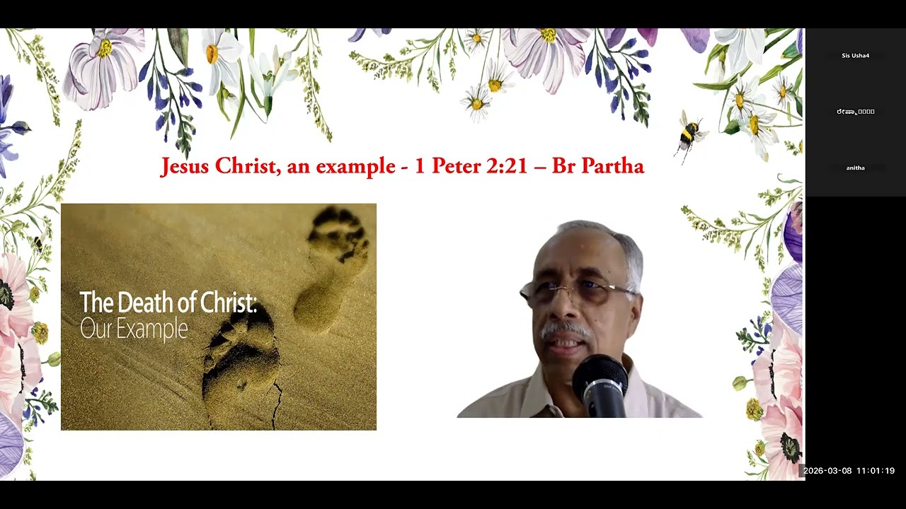 Jesus Christ, an example - 1 Peter 2:21 – Br Partha-Free Kannada Bible Study - Br Raju - 8/3/26