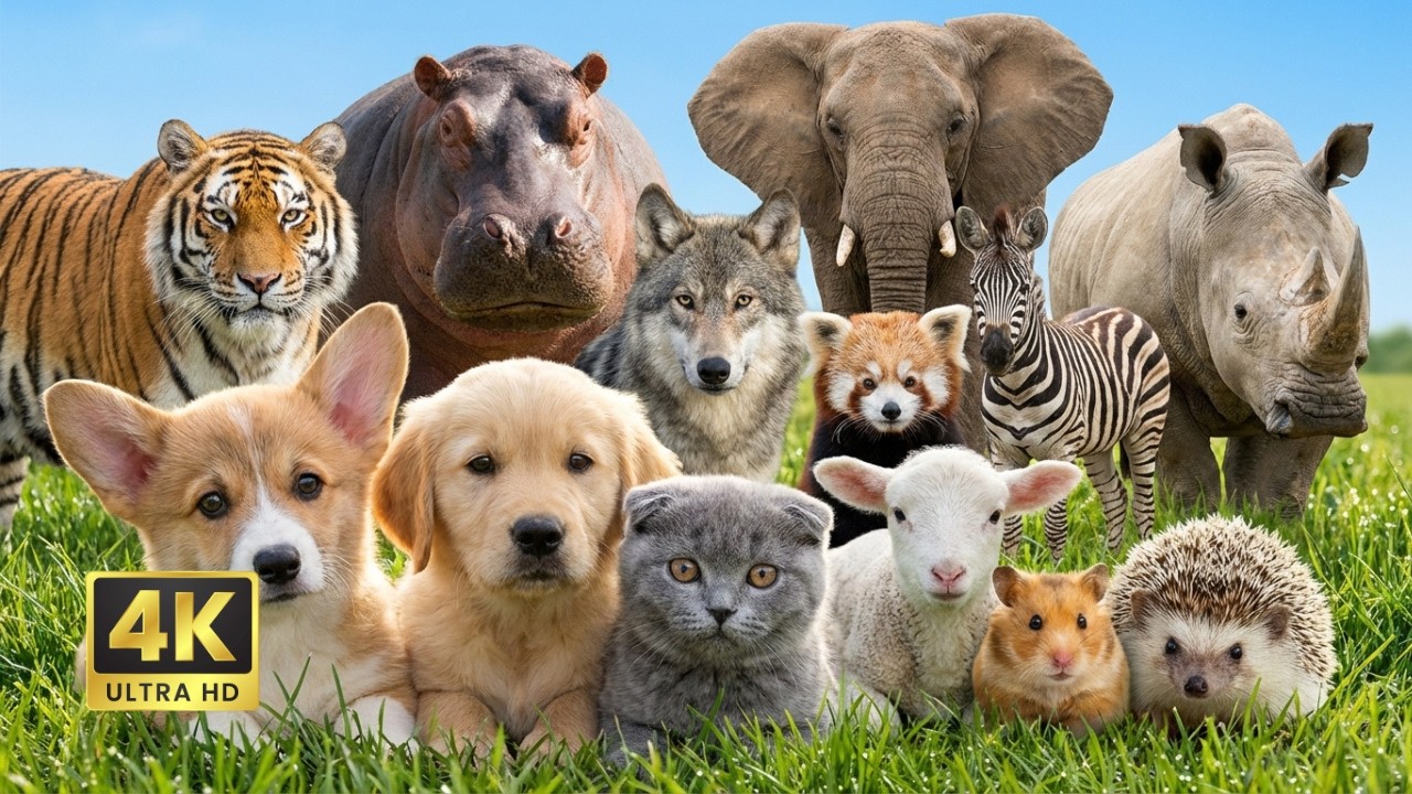 Wild Animal Moments – Elephants, Tigers, Cows, Parrots, Cats, Rabbits | Epic 4K