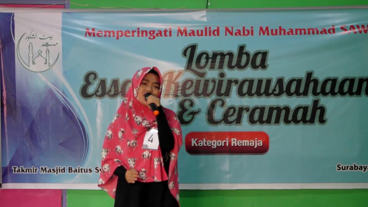 Juara 1 Lomba Ceramah Dalam Rangka Memperingati Maulid Nabi Muhammad SAW