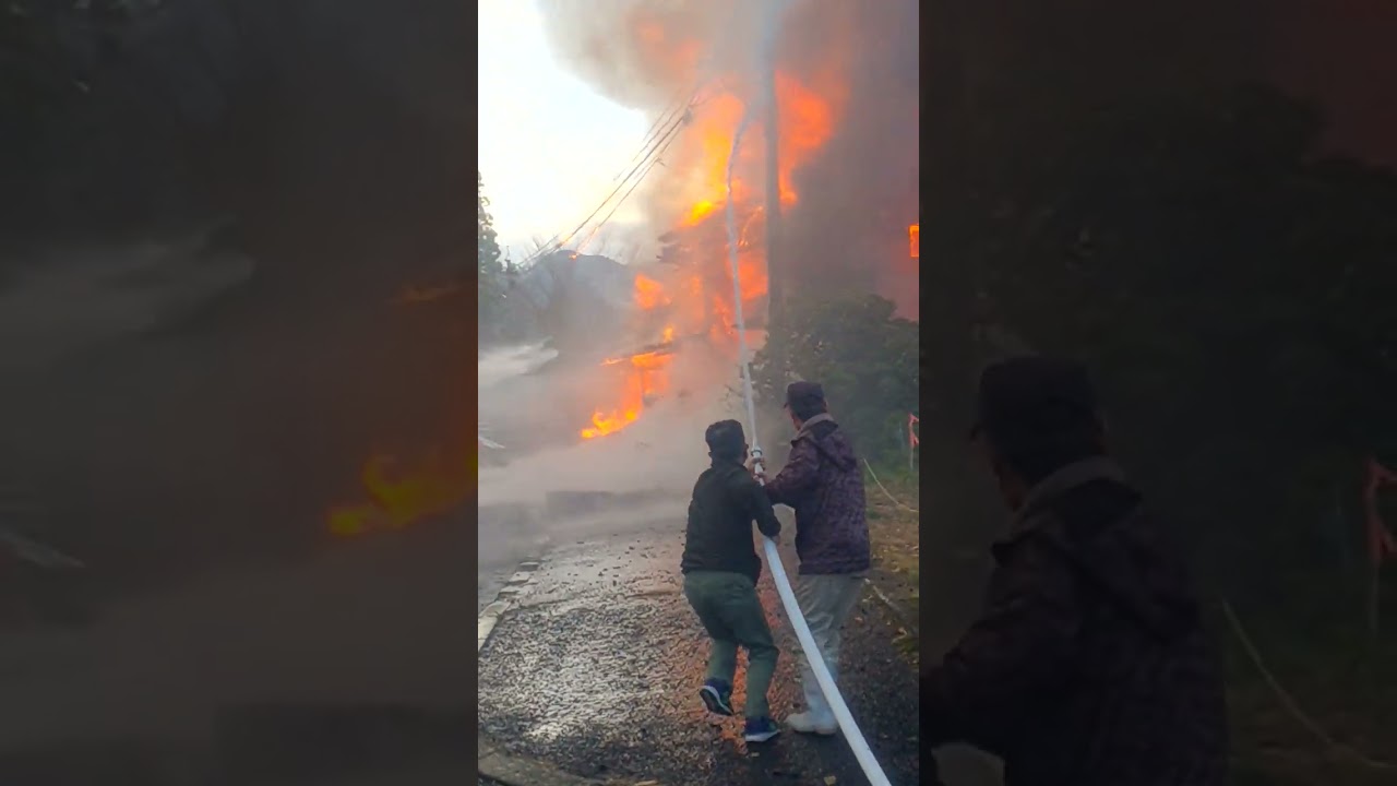 村で家事になりました       実況中継します‼️