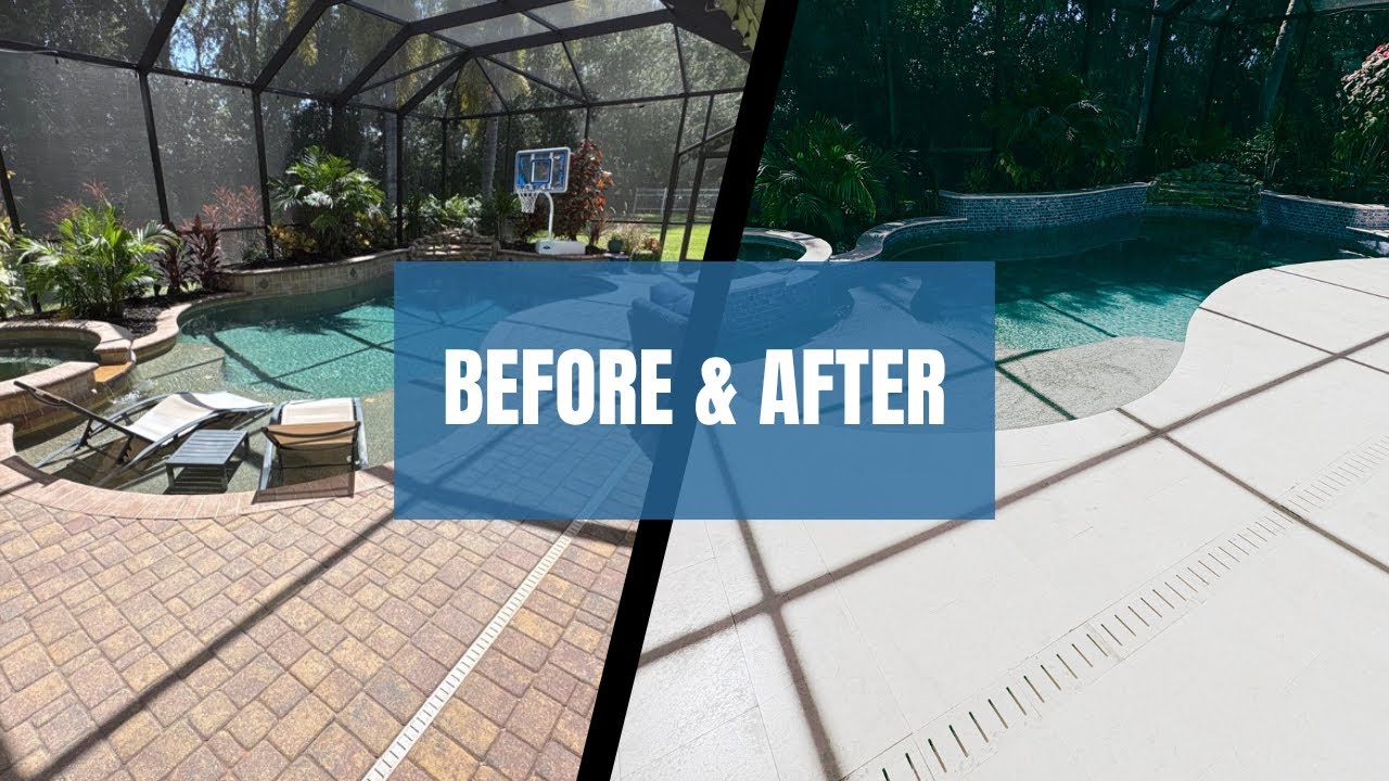 Extreme Modern Limestone Paver Pool Deck Transformation!