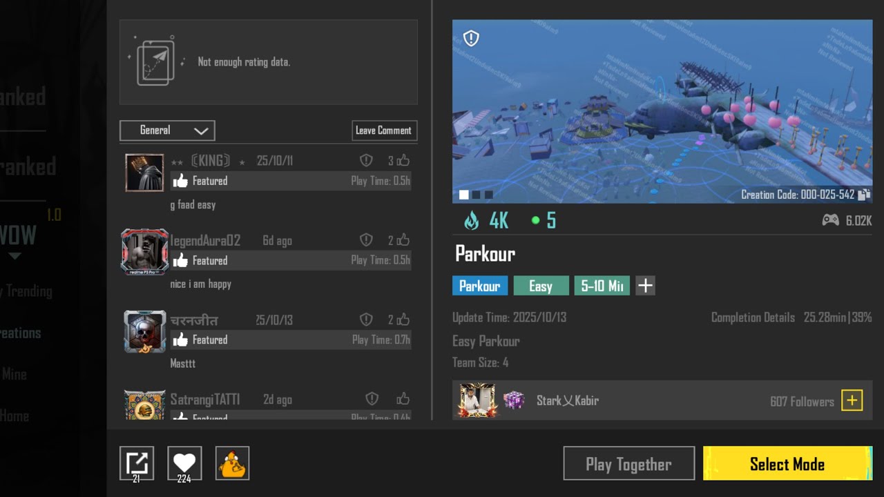 BGMI PARKOUR EASY JUMP WOW MODE / ⚡️CODE (25542