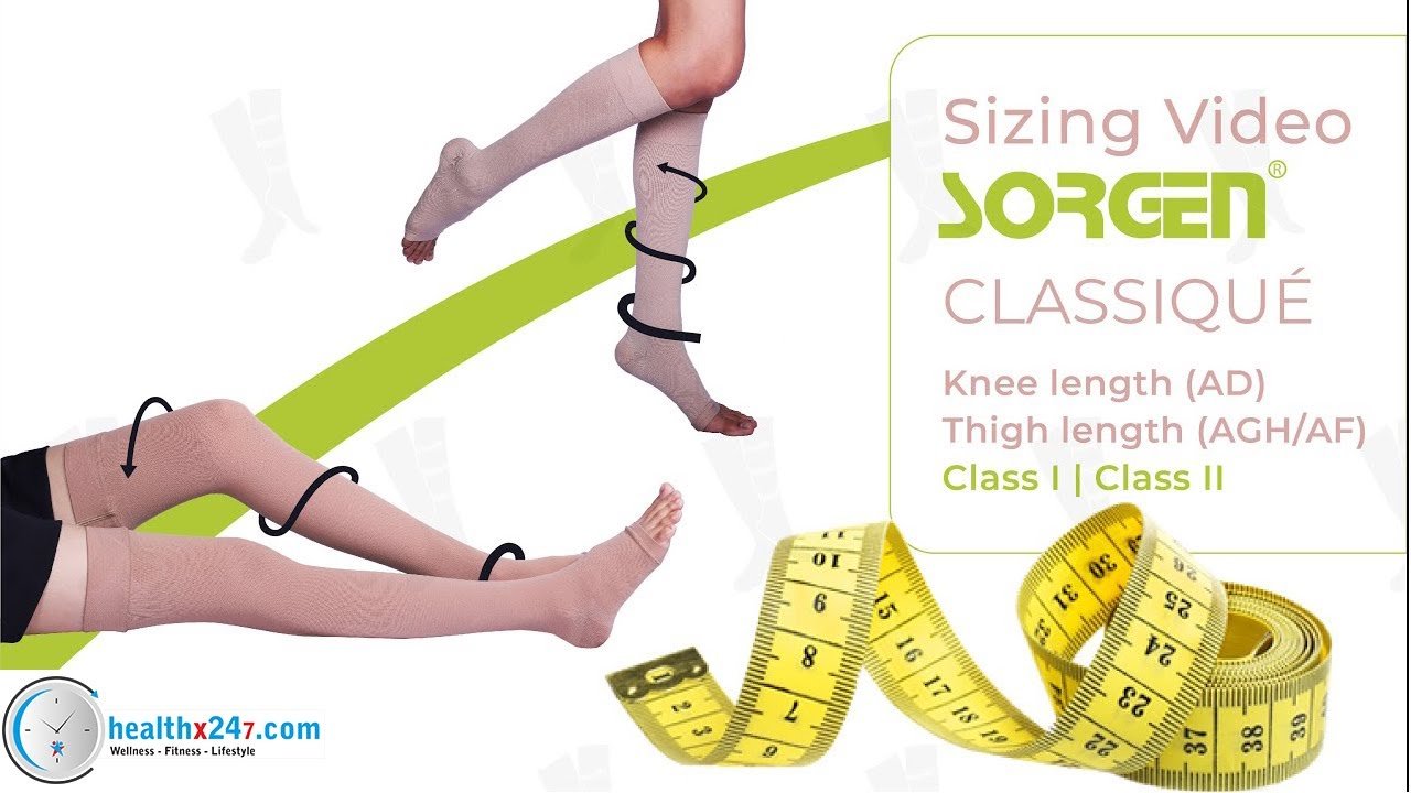 How to measure your size for compression stockings-Sorgen&reg; Classique -Class 1/2and Knee/Thigh length