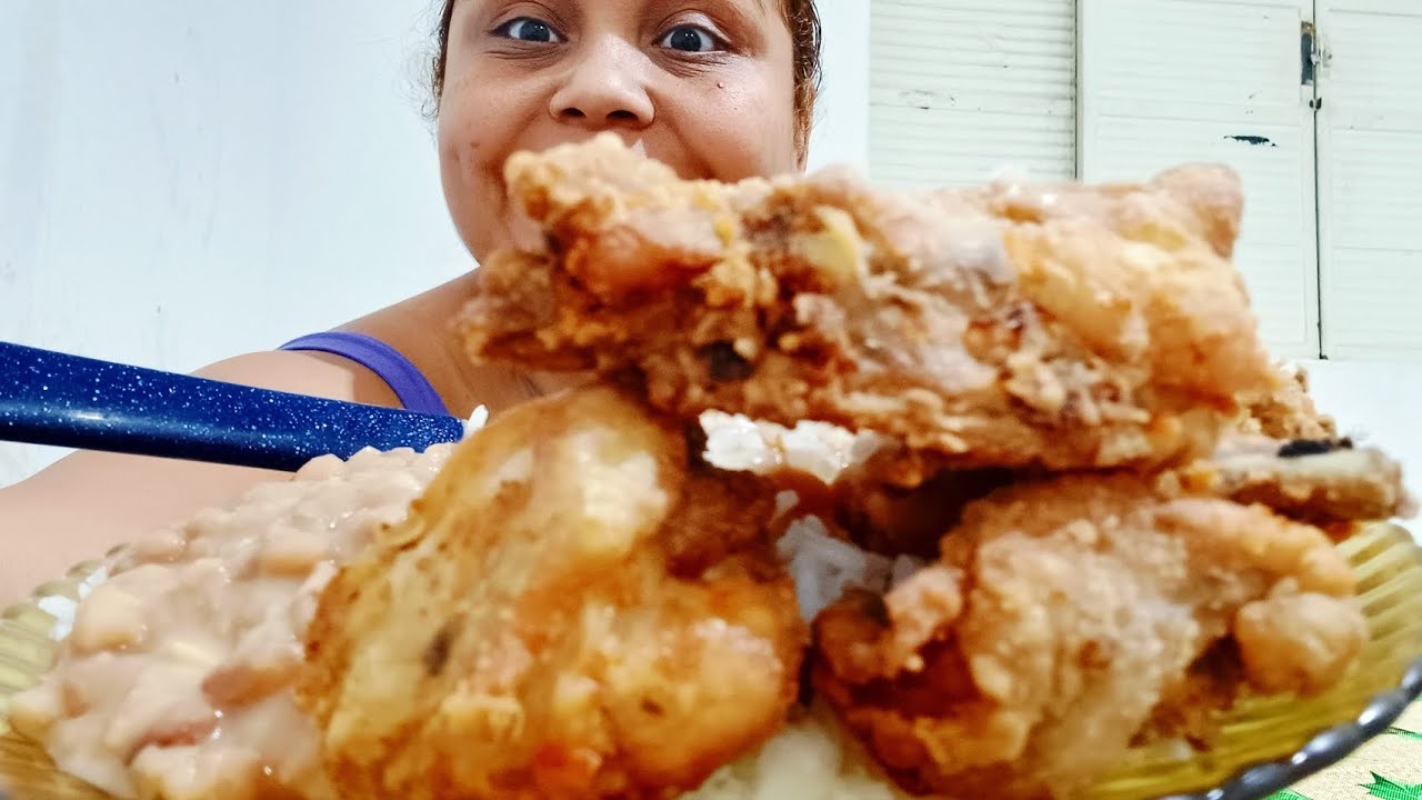 ALMOÇO DE HOJE FRANGO 🐔 FRITO ARROZ FEIJÃO 