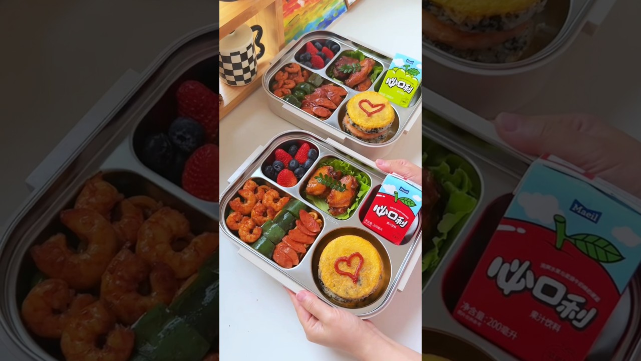 Przygotuj ze mną pudełko na lunch #jedzenie #asmr #lunchbox #bento
