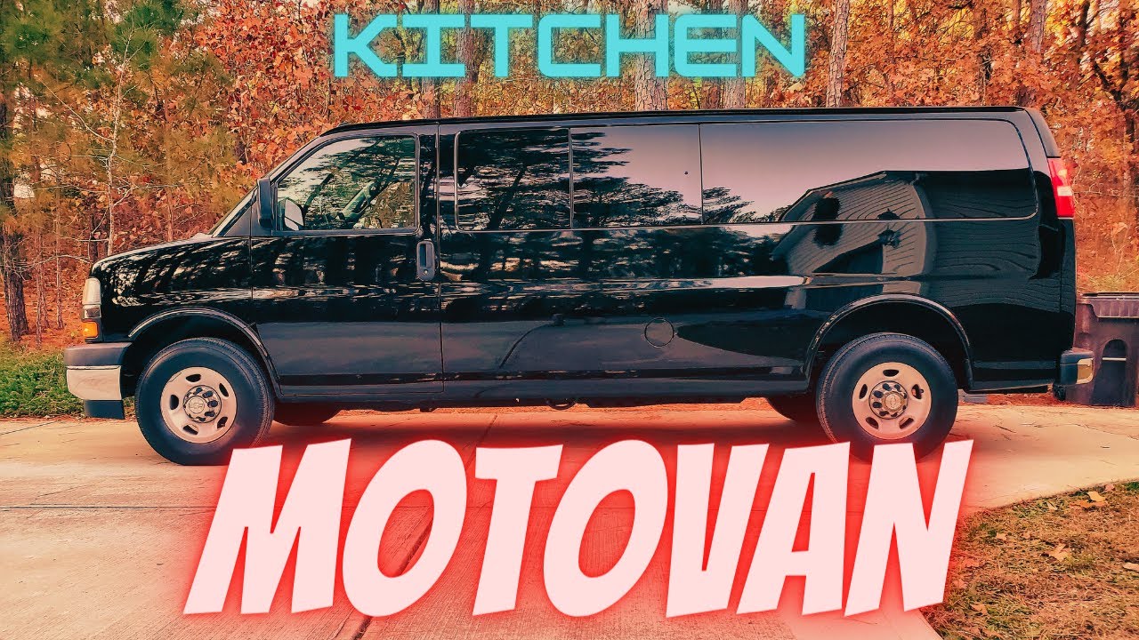 Motovan Part 11: Kitchen | Flip Out Stove & Table! | Chevy Express 3500