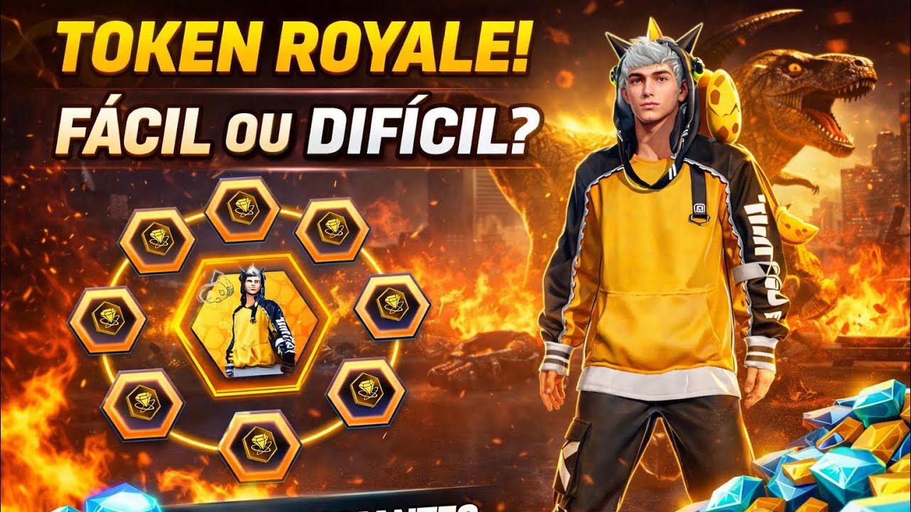 Getting the Shooting Saurus Rex set in Free Fire - Token Royale Event - Is it easy? How much does...