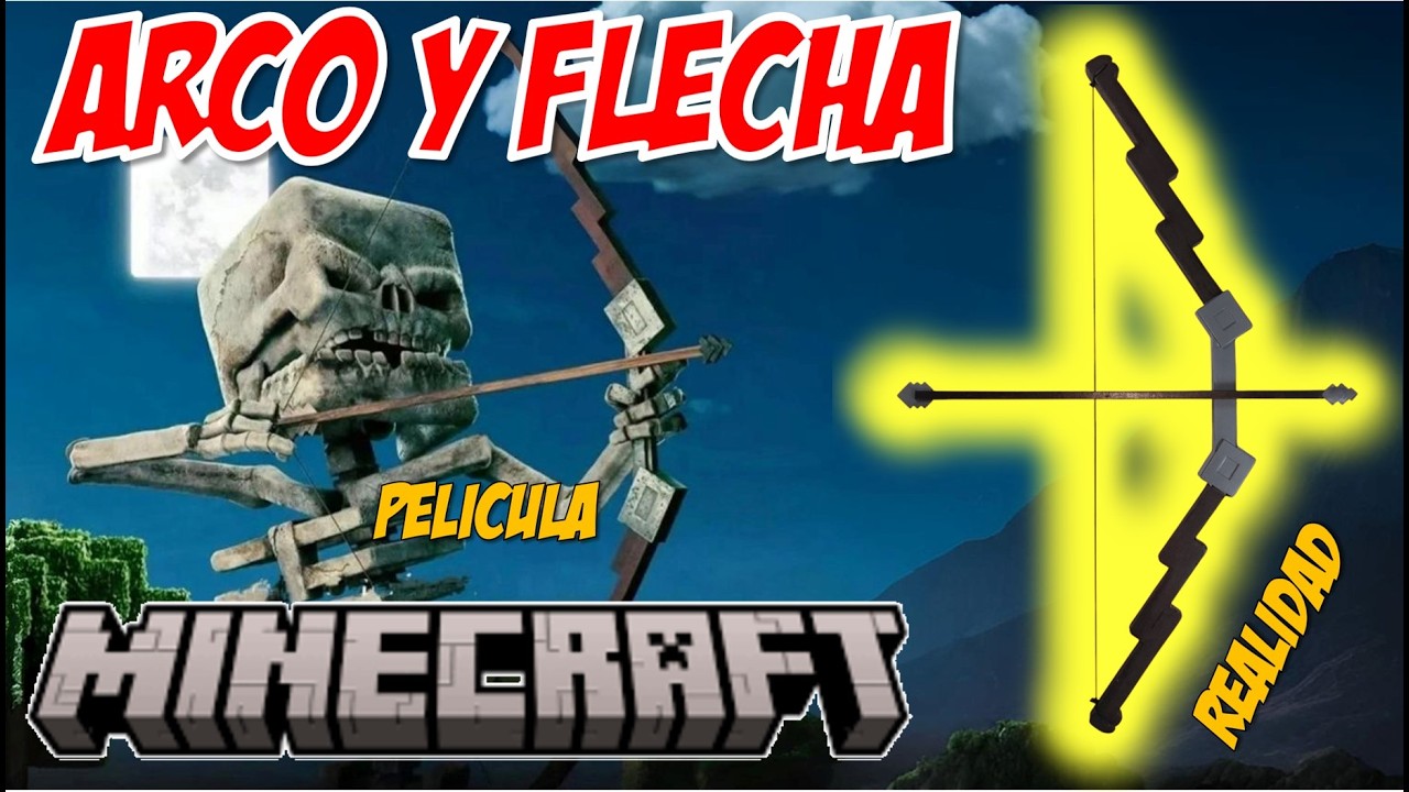 Como hacer EL ARCO Y FLECHA (MINECRAFT MOVIE) #minecraft #steve #arcominecraft #recreando #cosplay