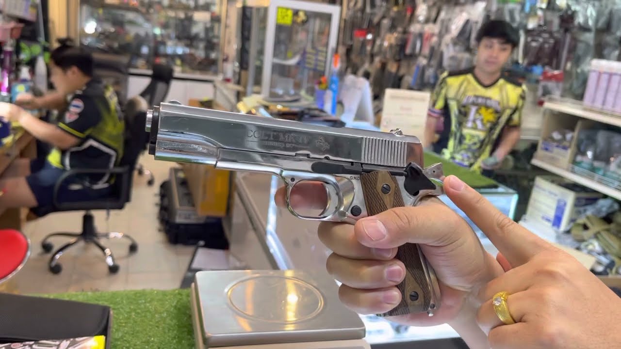ทดสอบ M1911สีเงินเงามาใหม่4โมเดล ปืนแบลงค์กันค่าย AKSA นำเข้าจากตุรกีขนาด 9 P.A.K มาพร้อมโปรโมชั่น