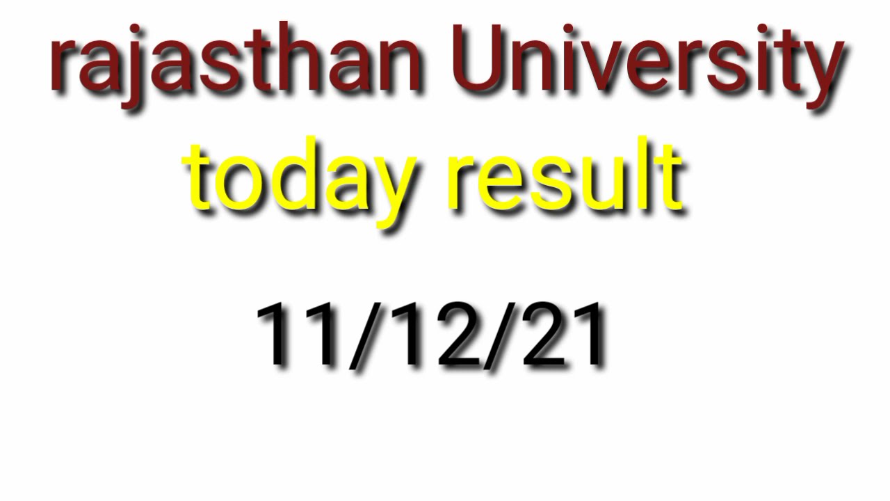 rajasthan University result 2021