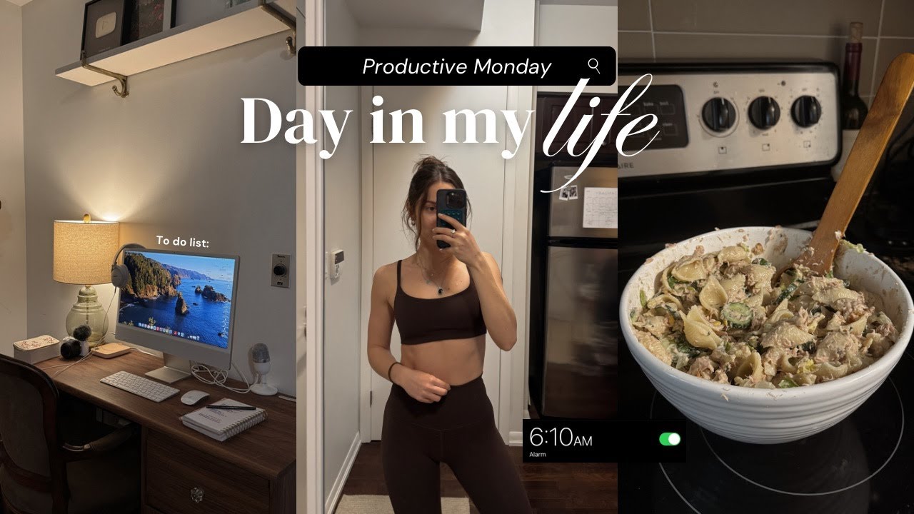 PRODUCTIVE MONDAY: Meal Prepping, Admin Workout, Workout | days in my life vlog.
