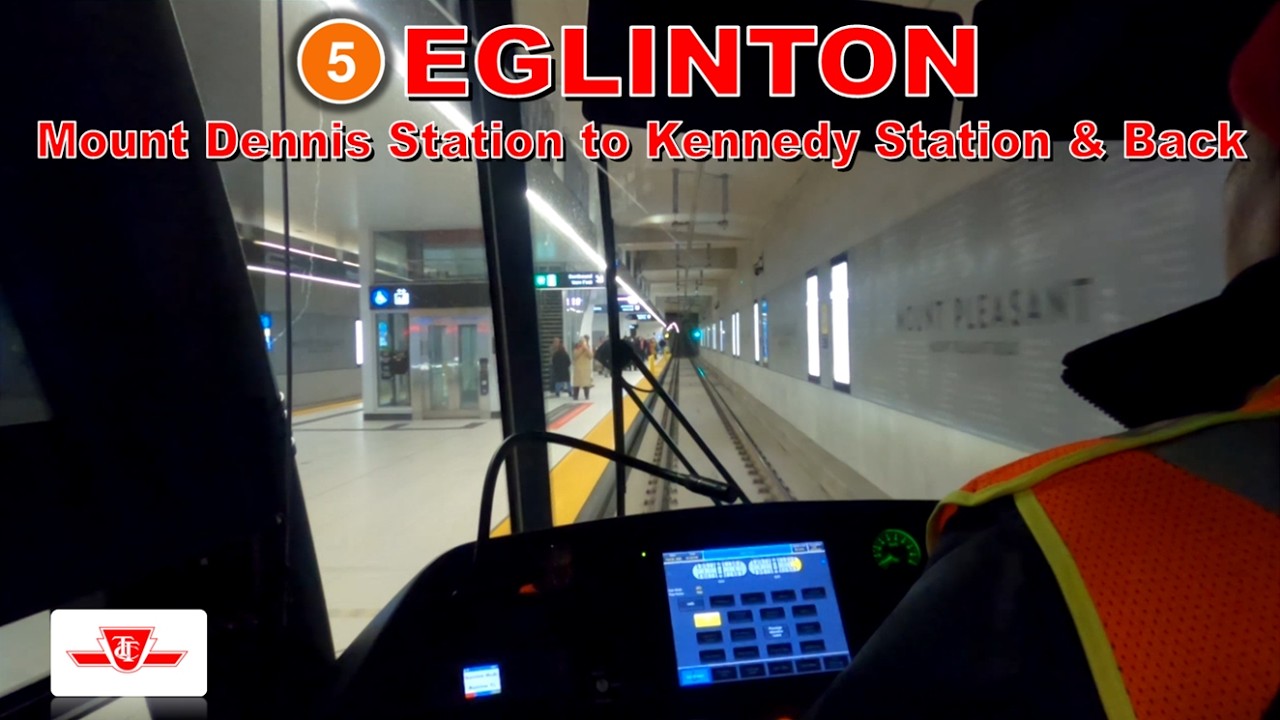 TTC Line 5 Eglinton Front Cab Ride: Mount Dennis Station to Kennedy Station & Back