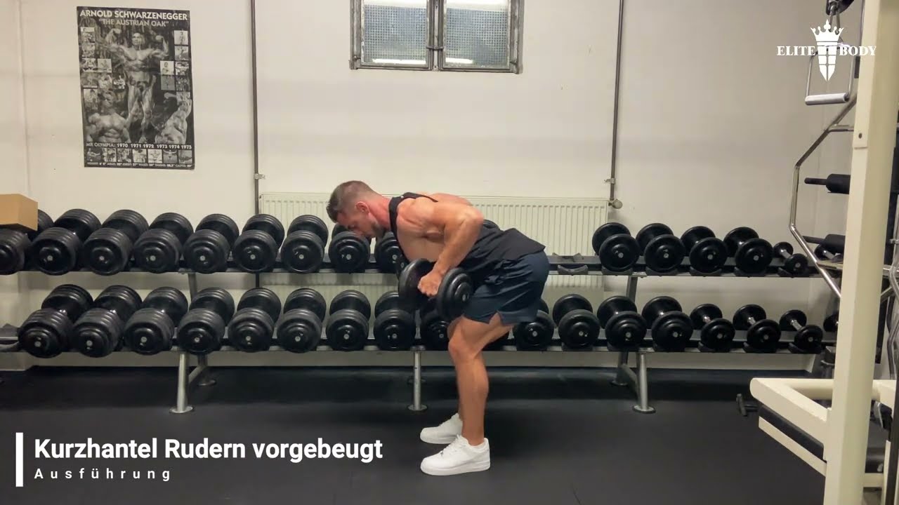 Kurzhantel Rudern vorgebeugt - Anleitung durch Personal Trainer #rudern