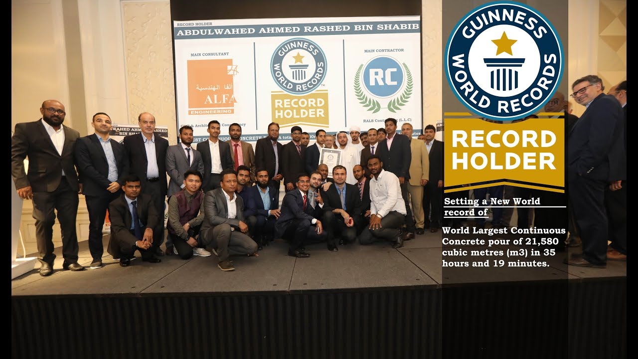 World's Largest Continuous Concrete Pour - Guinness World Records Title - BIN SHABIB GROUP