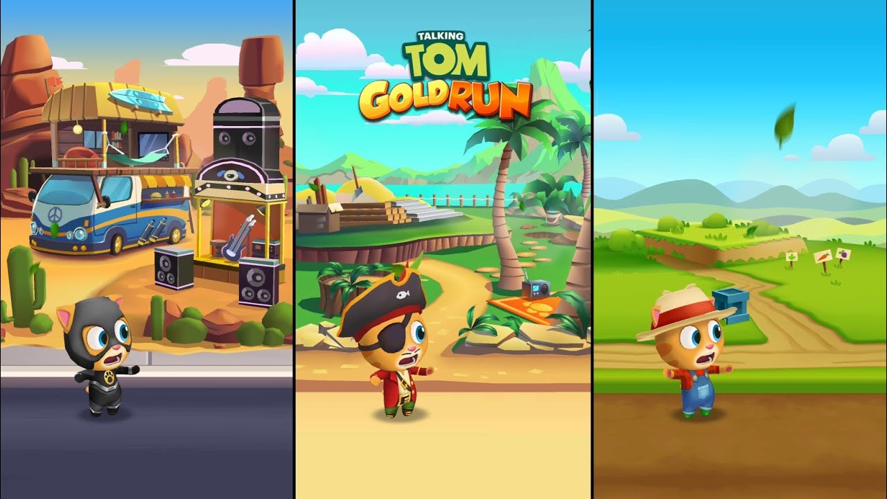 Talking Tom Gold Run - Super Ginger Vs Pirate Ginger Vs Farmer Ginger Android Pad Gameplay