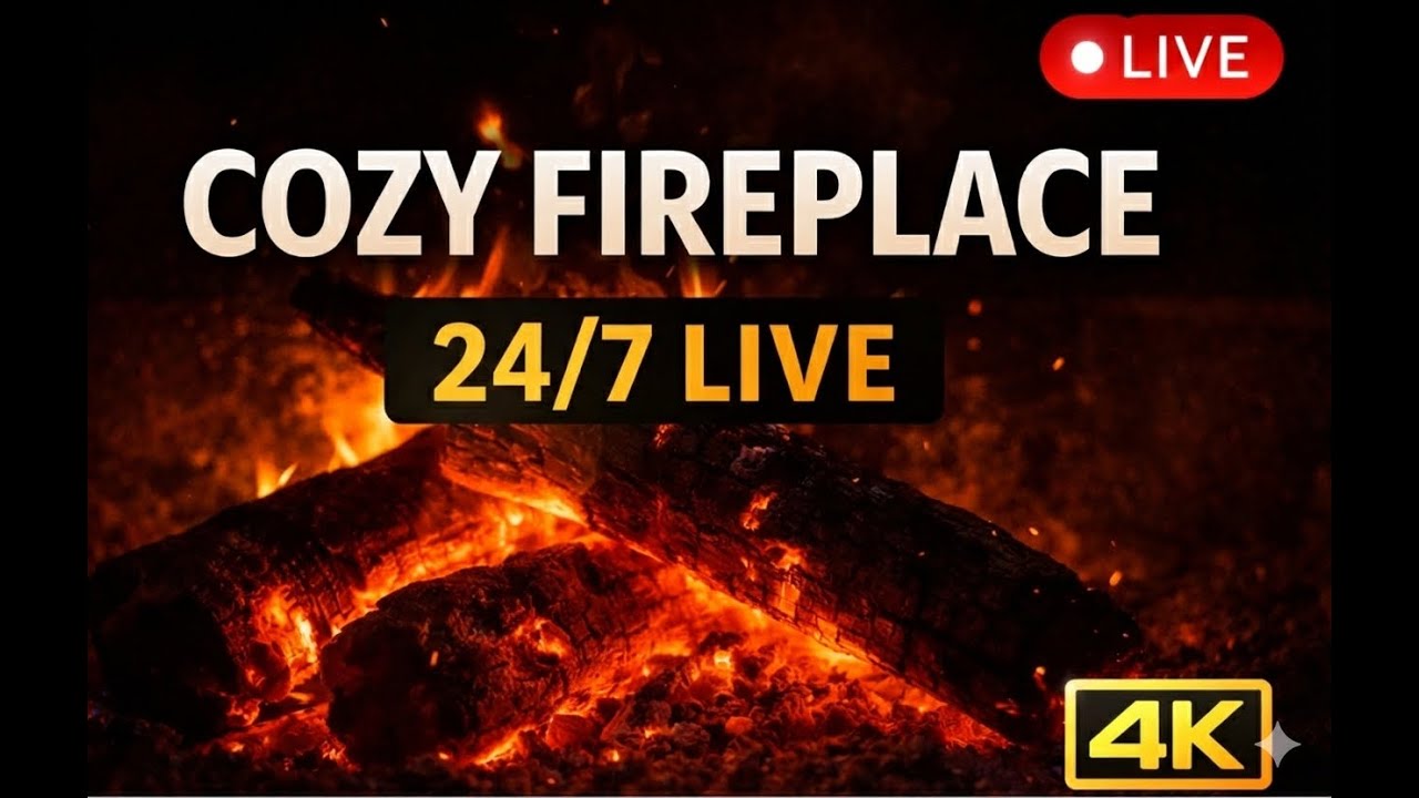 🔥 Cozy Fireplace 4K 🔴 LIVE | Relax, Sleep & Study | Ember Sleep