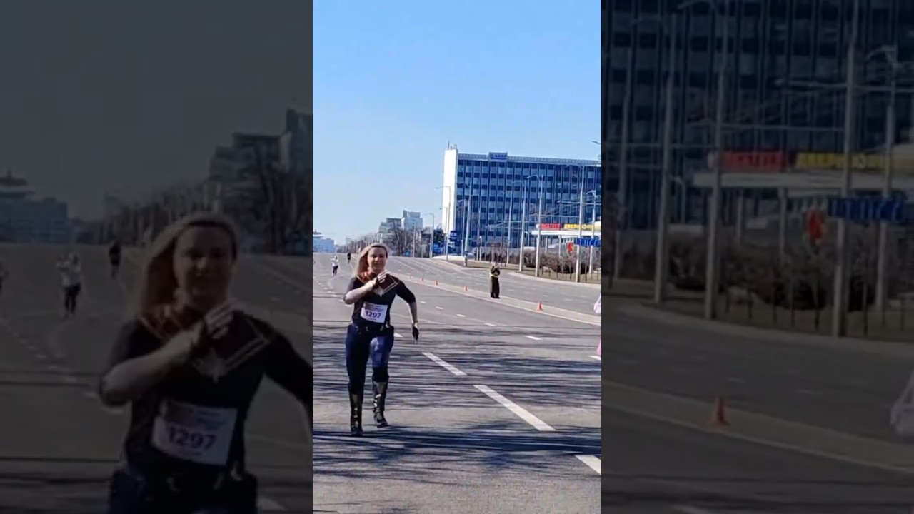 Пробежала красивый забег 2026 в костюме Капитан Марвел✨