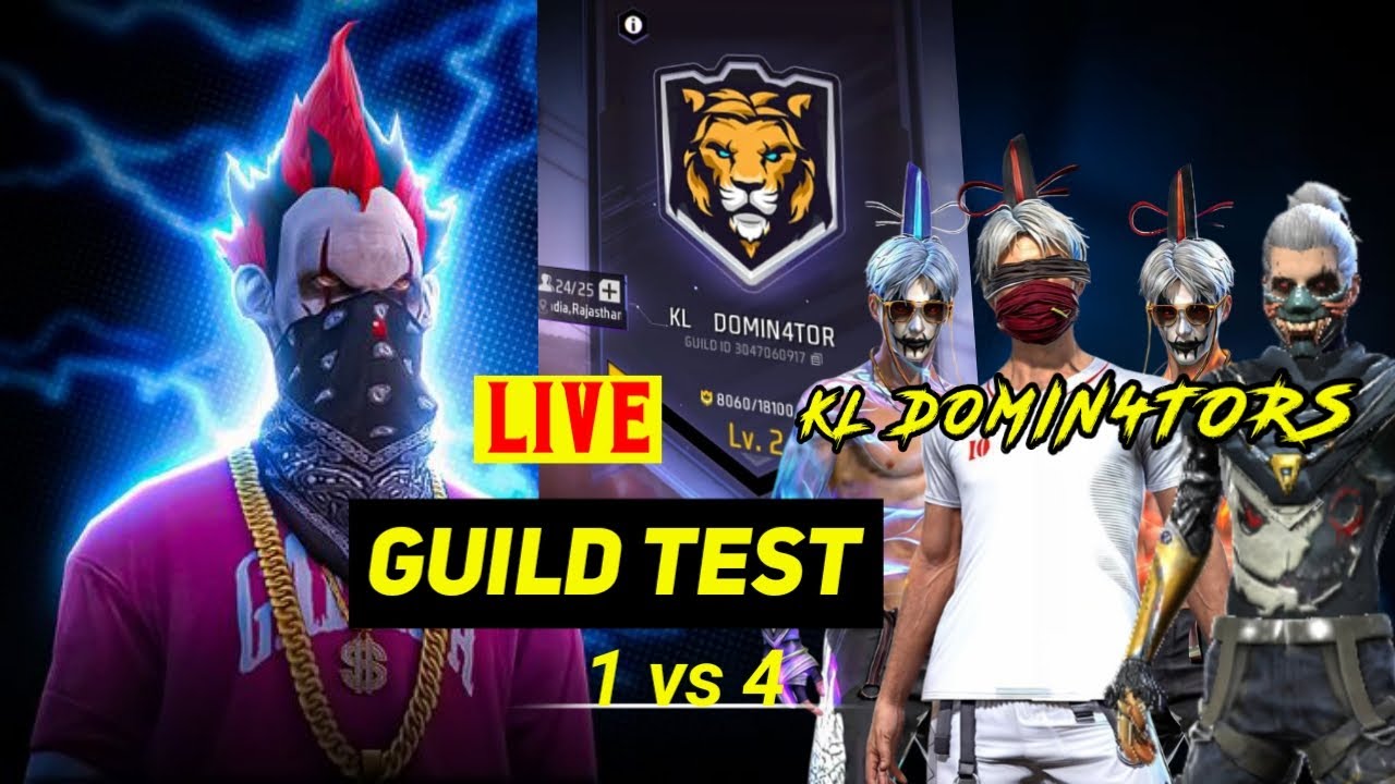 [LIVE🔴] 1VS4 GUILD TEST WITH SUSCRIBER #shortslive #freefire