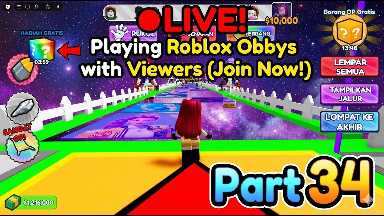 🔴LIVE! Playing Roblox Obbys with Viewers (Join Now!) Part 34