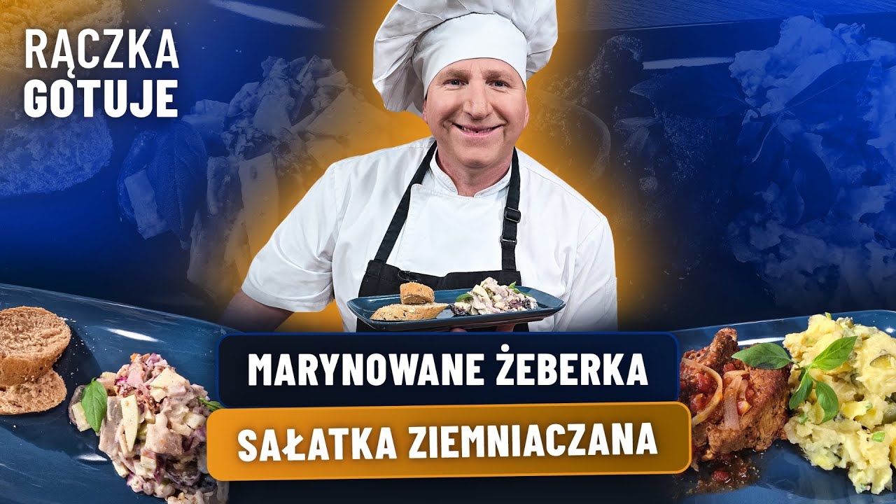 SAŁATKA ŚLEDZIOWO-WINOGRONOWA, ŻEBERKA MARYNOWANE W OCCIE I SAŁATKA ZIEMNIACZANA | RĄCZKA GOTUJE