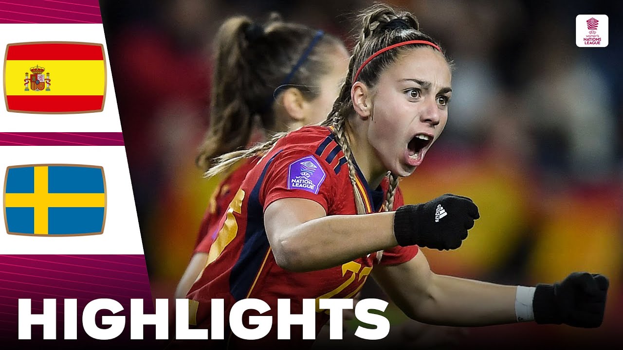 Spain vs Sweden | What a Comeback | Highlights | UEFA Women's Nations League 05-12-2023
