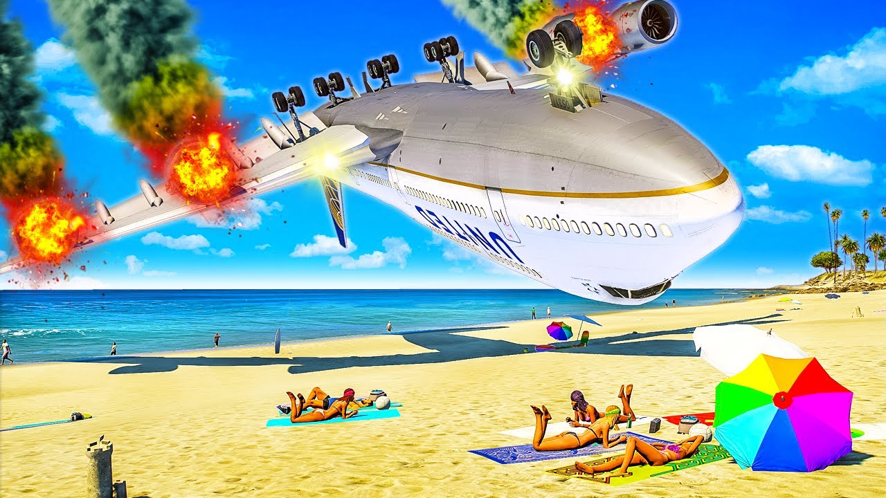 Airplane Crash Landing UPSIDE DOWN on a Beach!