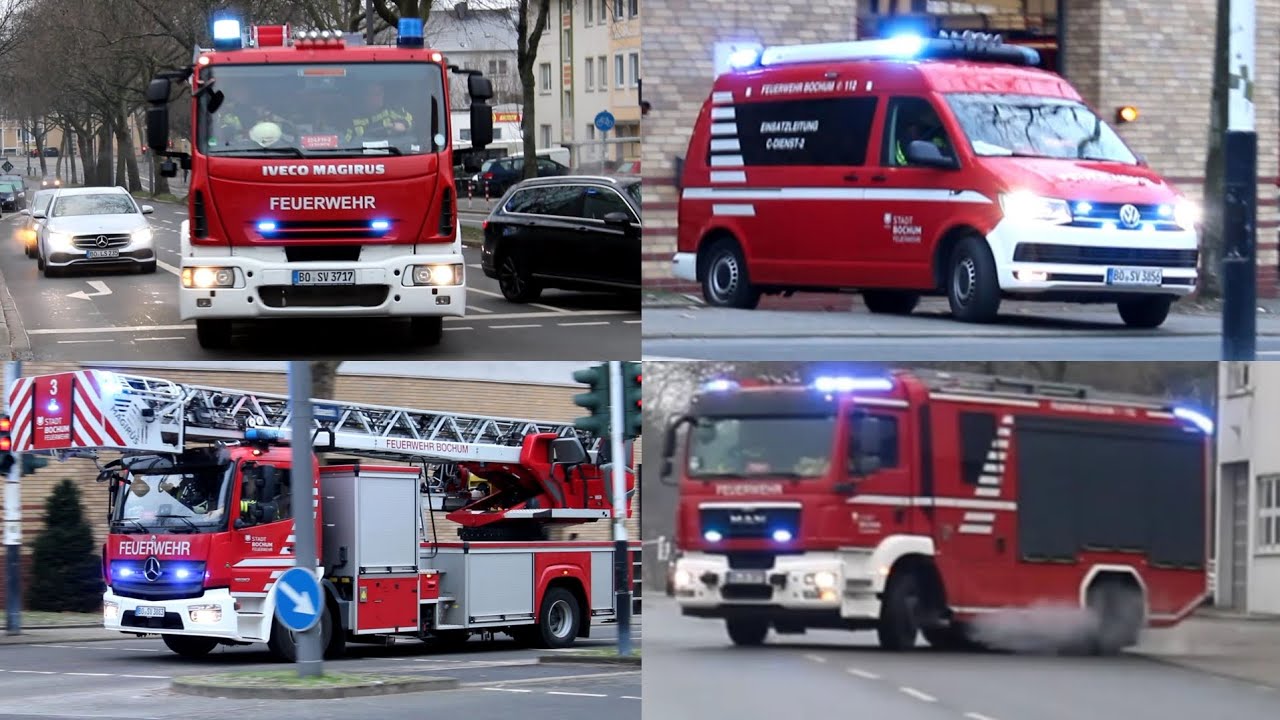[LE 22 Mitte] Einsatzfahrten der Feuerwehr Bochum FW 2 und FW 3