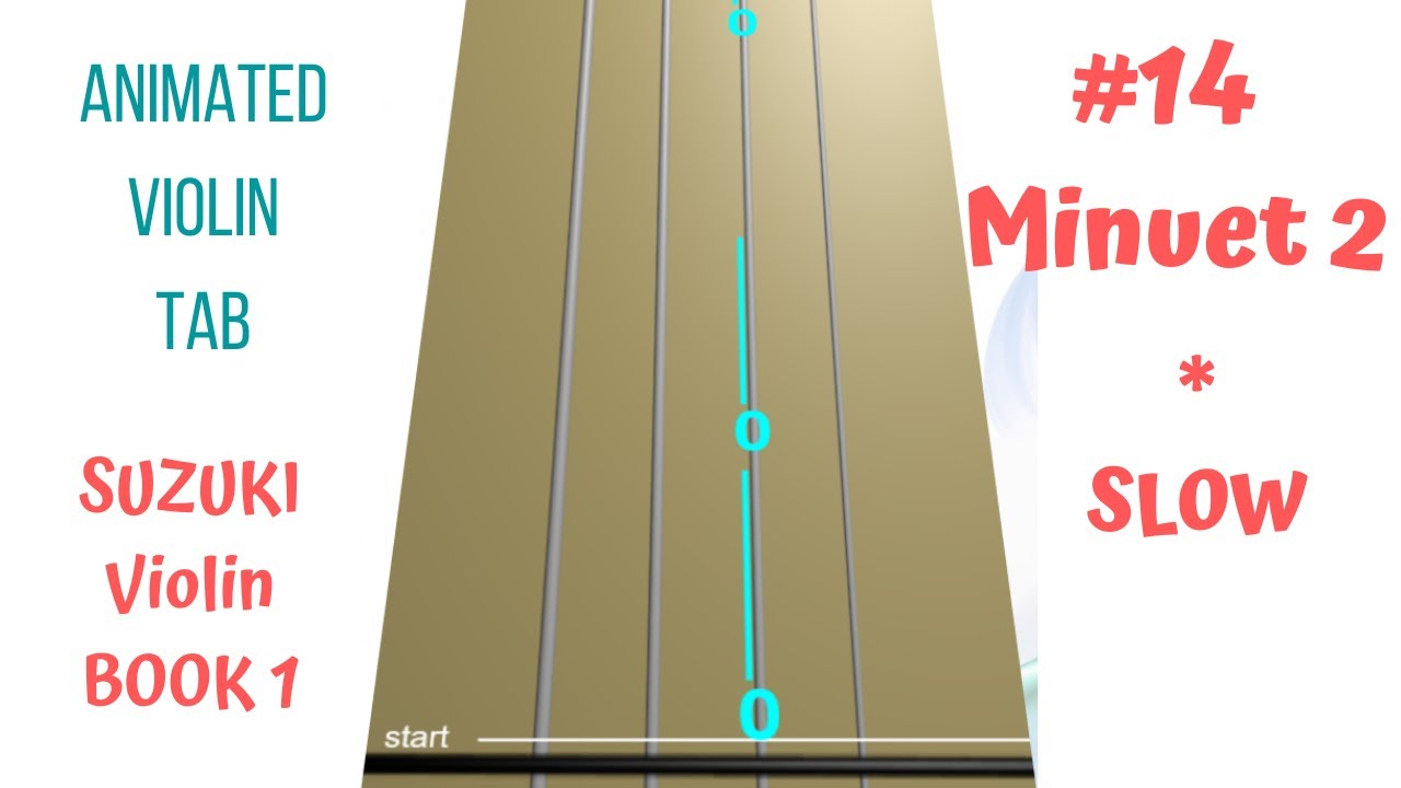 MINUET 2 💃🕺by J.S. Bach | Suzuki Violin Book 1 |🎻SLOW  tempo | Animated Violin TAB  &  LIVE Violin