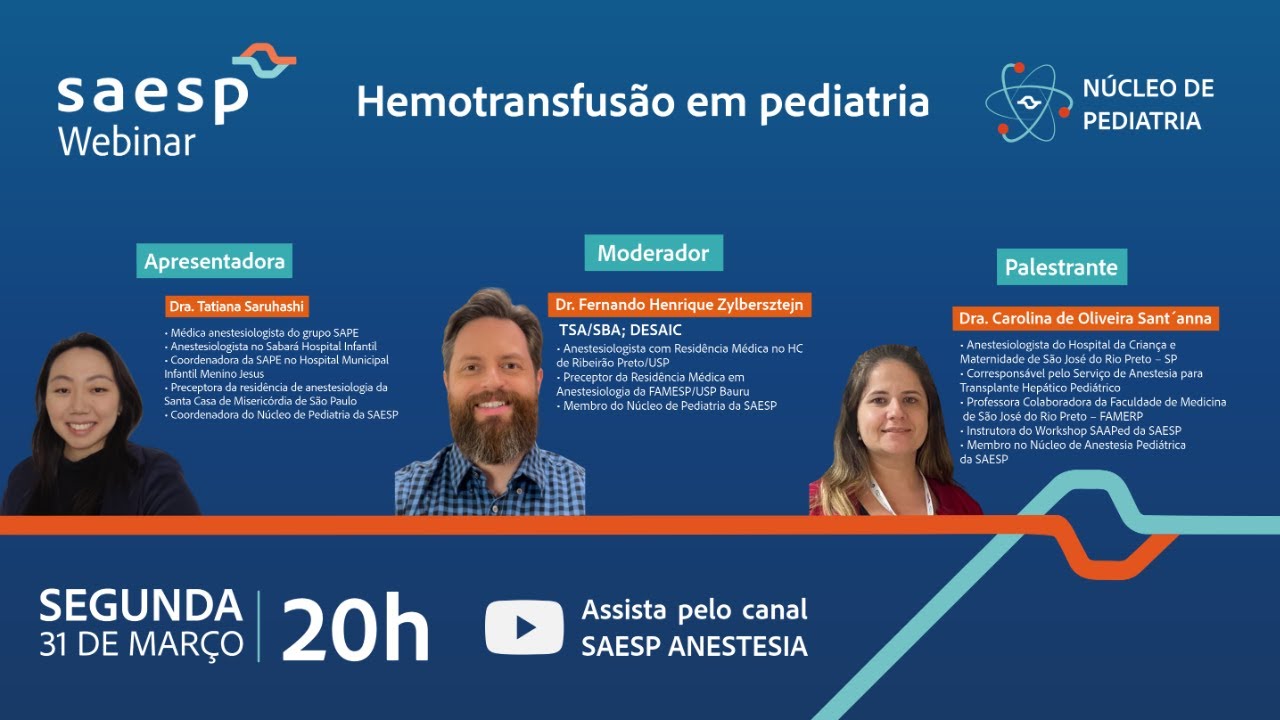 SAESP Webinar | Hemotransfusão em pediatria