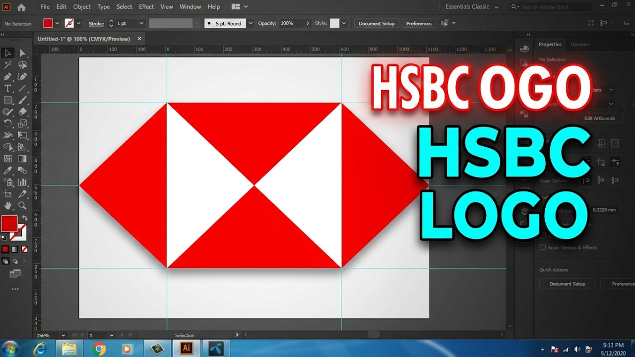 HSBC Bank Logo Design Adobe Illustrator | HSBC Bank Logo Design Illustrator | hsbc logo illustrator