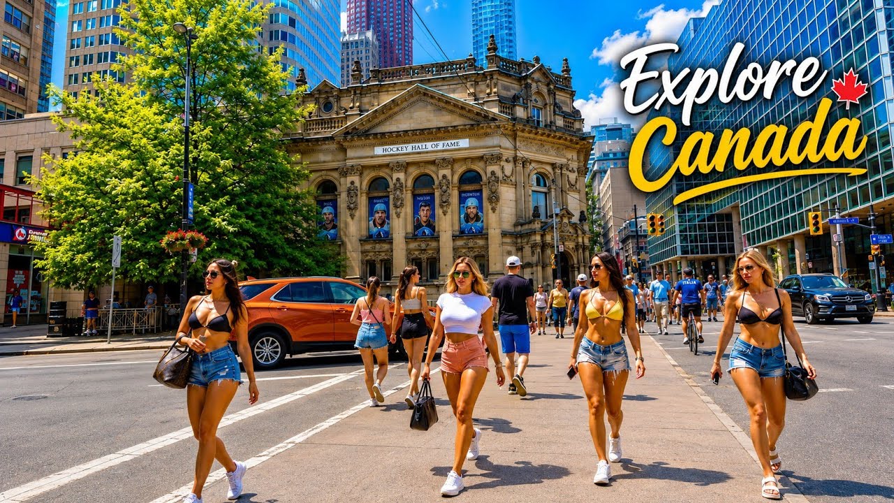 Walking Tour of Canada Toronto 4k | Toronto Walking Tour, Front Street Downtown Toronto Canada, 4K