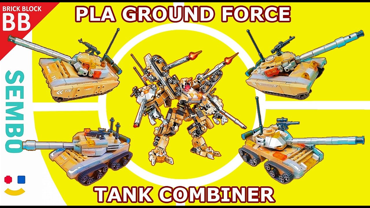 Как сделать робота PLA Tank Combiner Sembo 203160 ⚡️ LEGO Transformers Combiner speed build tutorial
