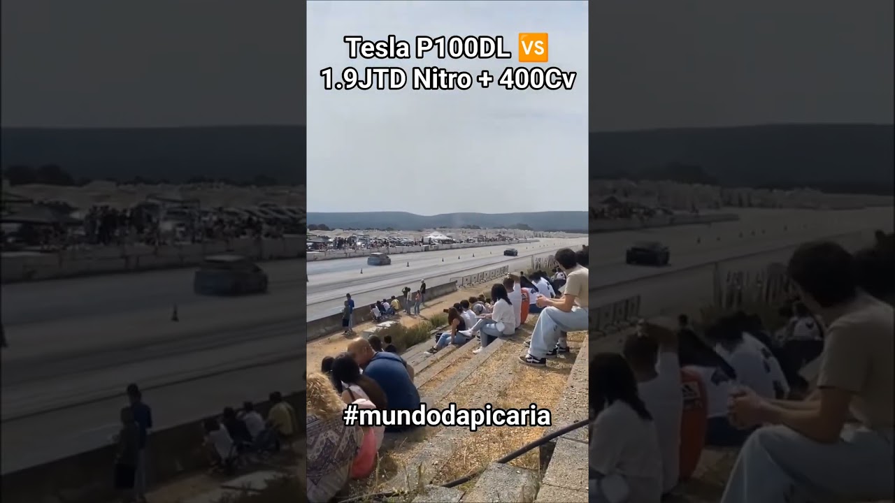 Tesla P100DL 🆚 FIAT 1.9 JTD  Nitro mais de +400CV 💪👌Mundo Da Picaria 