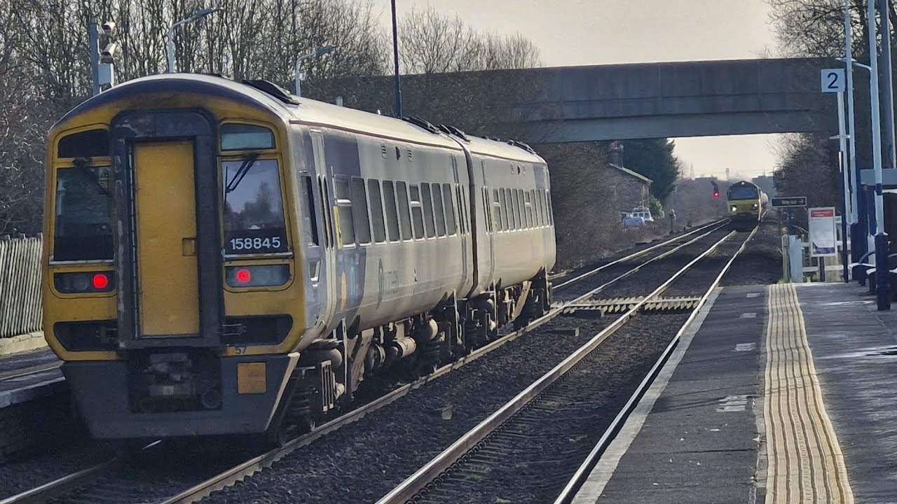 Trains at Sherburn-in-Elmet 14/02/26 INC 34067 Tangmere class 57 and TPE Diversions
