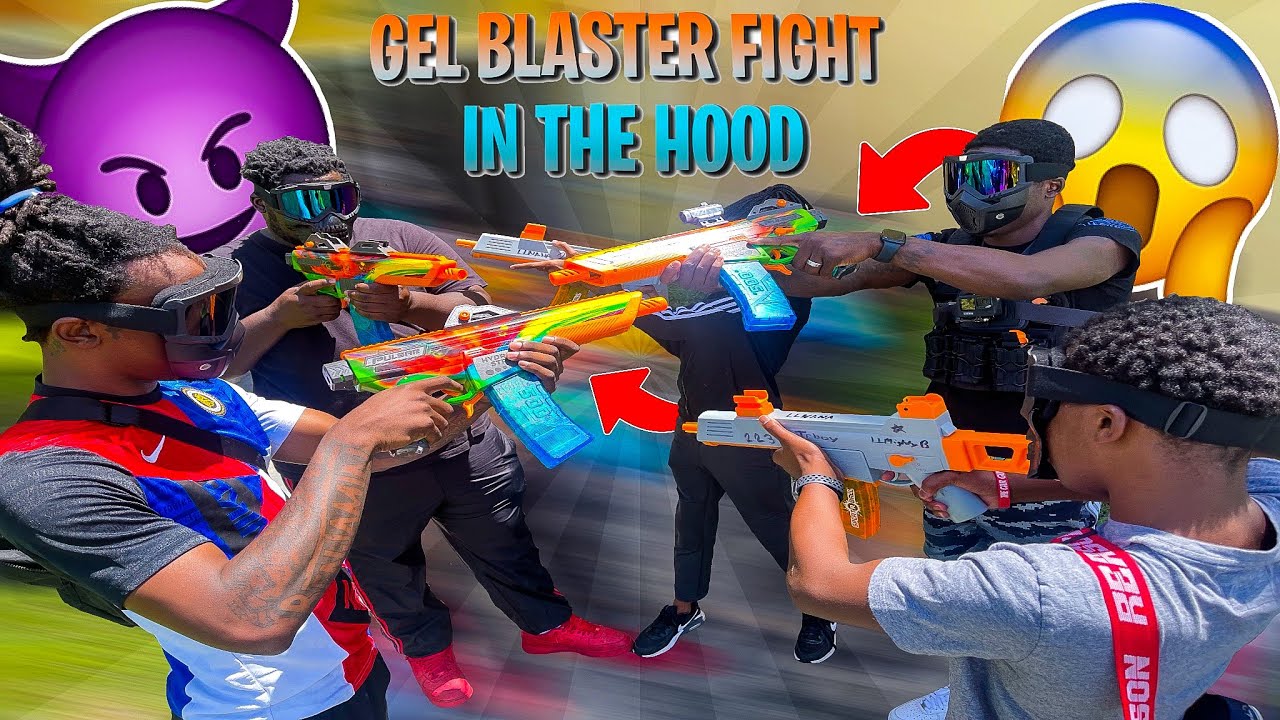 Gel Blaster Fight In The Hood
