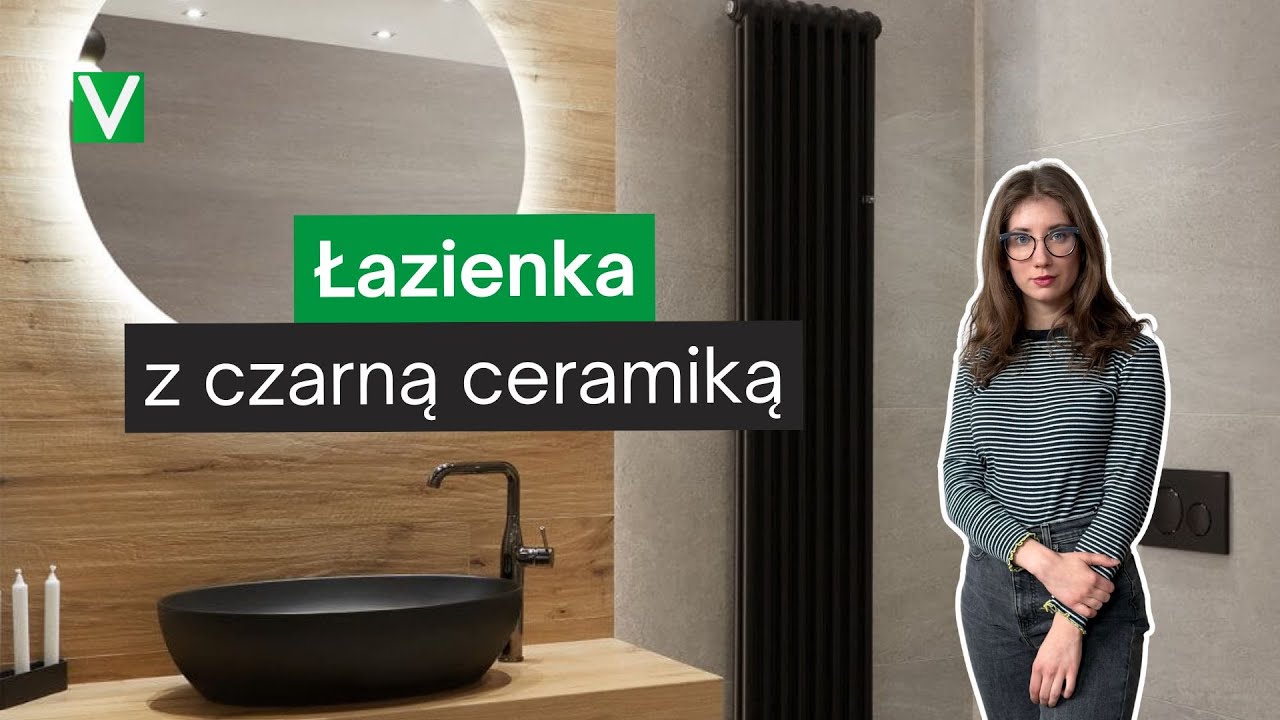Łazienka z czarną ceramiką