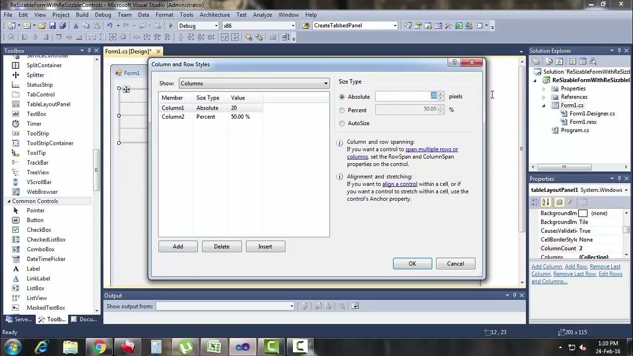 C# Windows Form for Resize Controls and Positioning