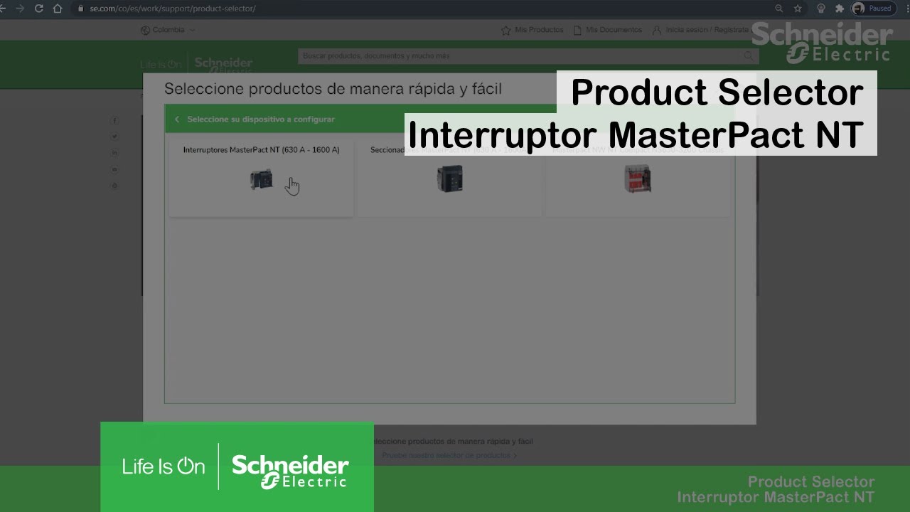 Cómo seleccionar Interruptor MasterPact NT