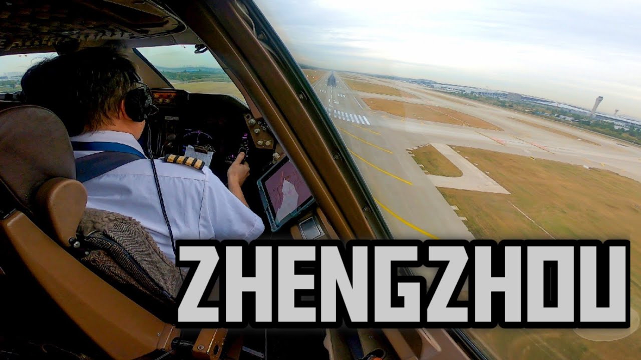 **Cargo Flight** Boeing 747 Morning Landing in ZhengZhou (Cockpit View)