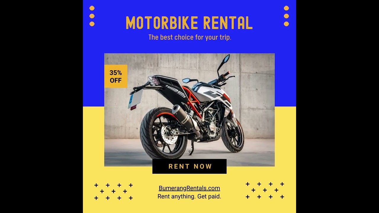Get your motorcycle rental online from Bumerang Rentals.