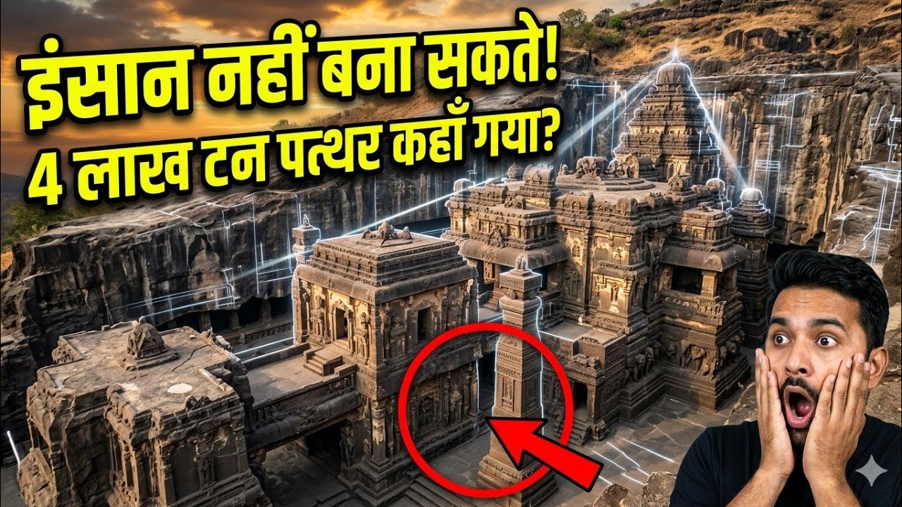 India Ka Sabse Impossible Mandir 🔥 | Kailasa Temple Engineering Mystery #history #viralvideo 