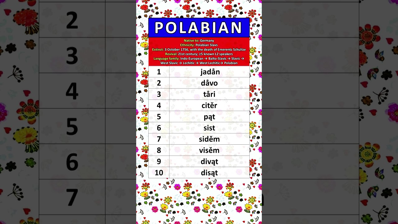 NUMBERS IN THE POLABIAN LANGUAGE