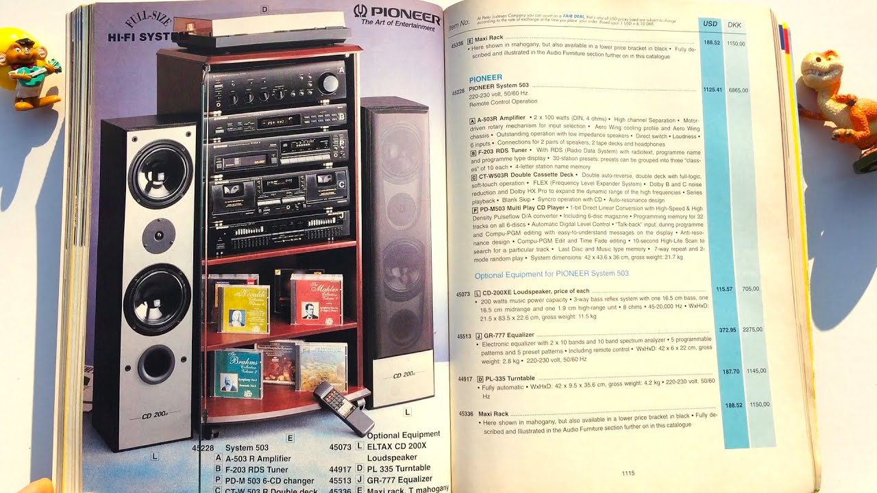 Catalog 1995 Amplifiers, Cassette Deck, DAT, DCC, Hi-Fi Midi System Pioneer, Sony, Kenwood, Marantz