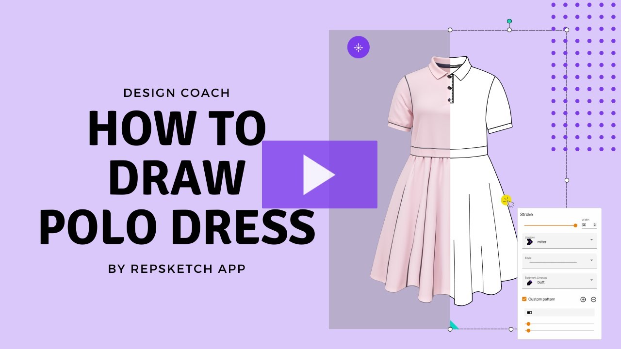 How to draw a classic polo dress sketch