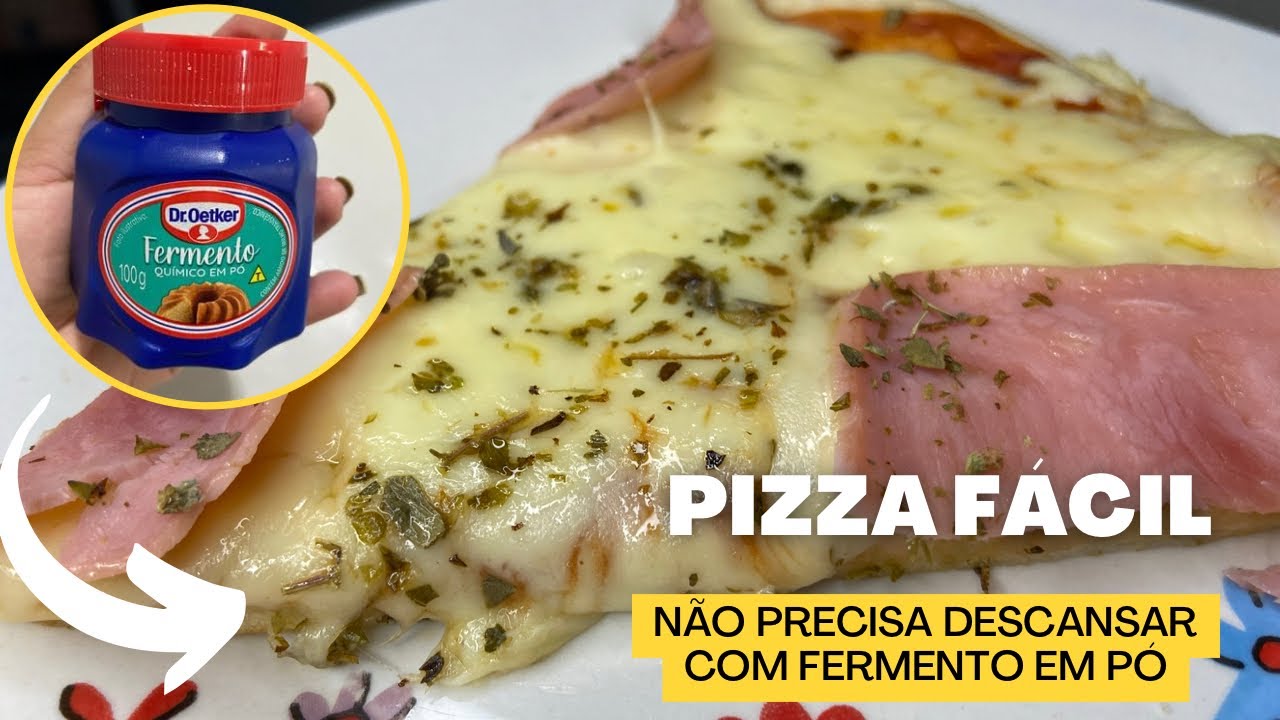 Todo mundo deveria conhecer Pizza com fermento de bolo/ pronta em minutos não precisa descansar