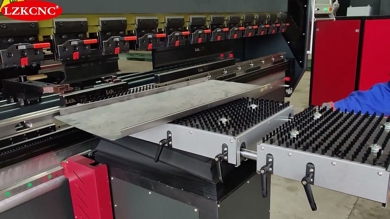 Bending demonstration of the automatic Bending Follower Support of cnc press brake | LZKCNC machine