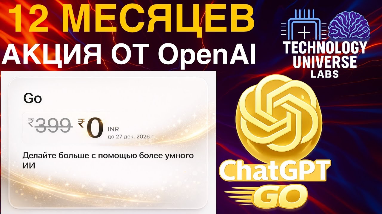 🔥 Получить ChatGPT GO на 12 месяцев за 0 рублей — реально?