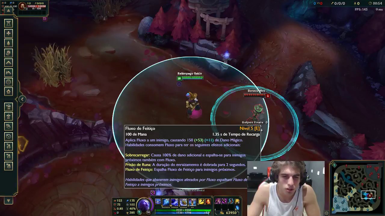 Rakin ensinando combos de Ryze!