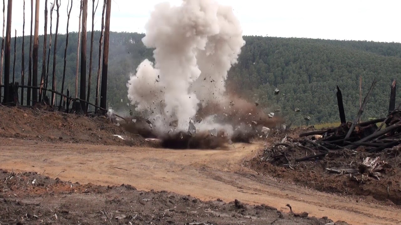 Road works blasting in the Victorian High Country